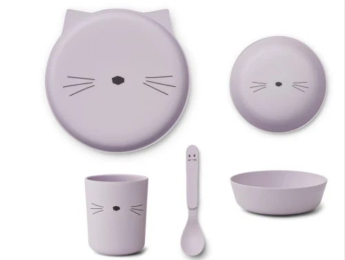 Liewood cat light lavender juniorsæt Brody (4-pack)